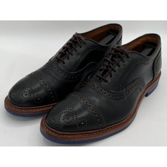 Allen Edmonds Strandmok Oxfords Dress Shoes Mens Size 9D Black Leather Cap-Toe - Picture 1 of 12